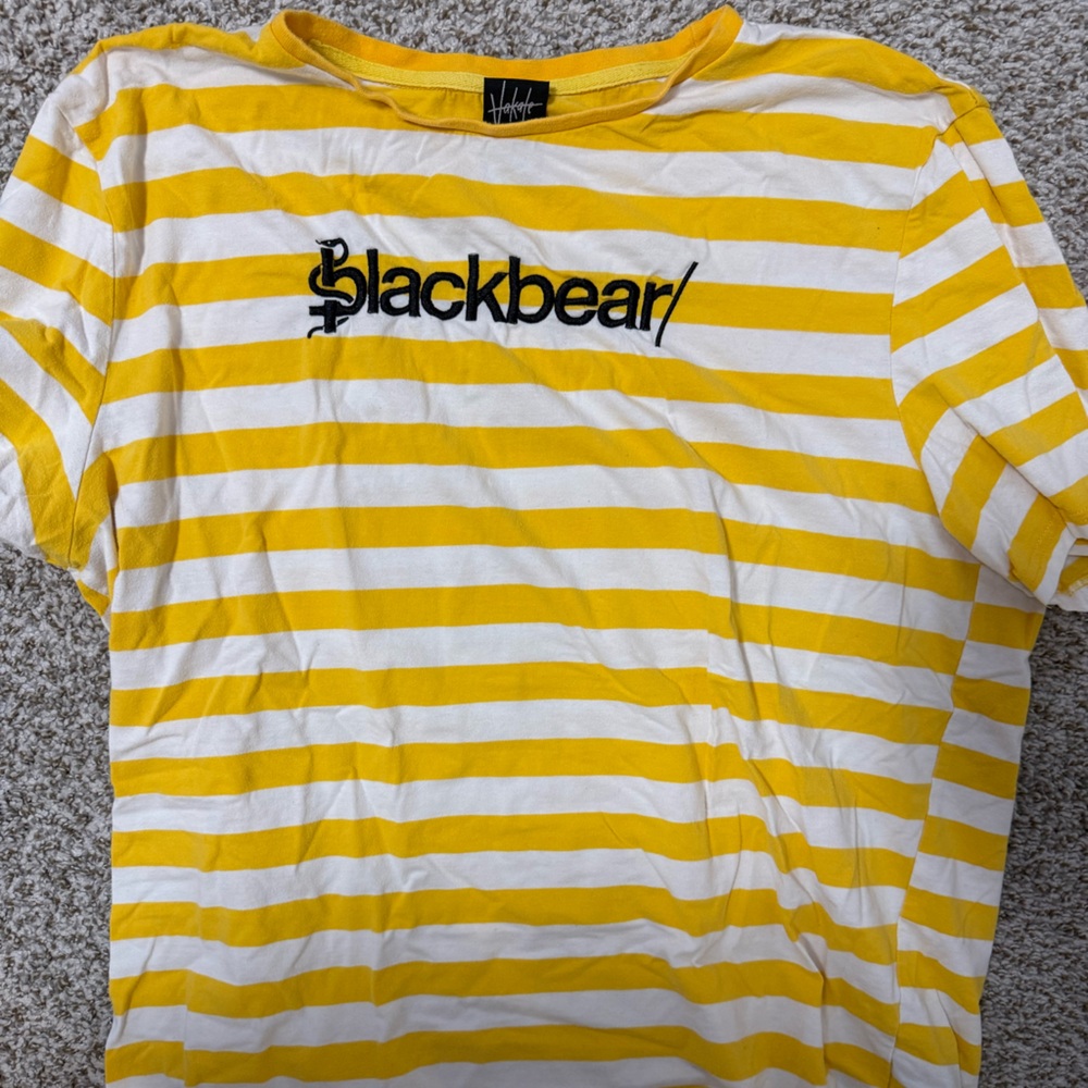 Yellow and White Striped Blackbear T-Shirts